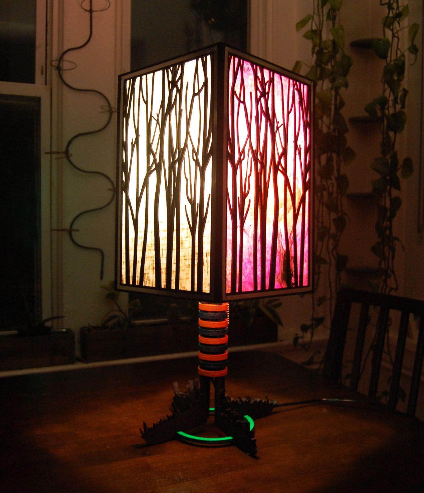Forest Light — Original Lamp Sculpture, Handcrafted in DC