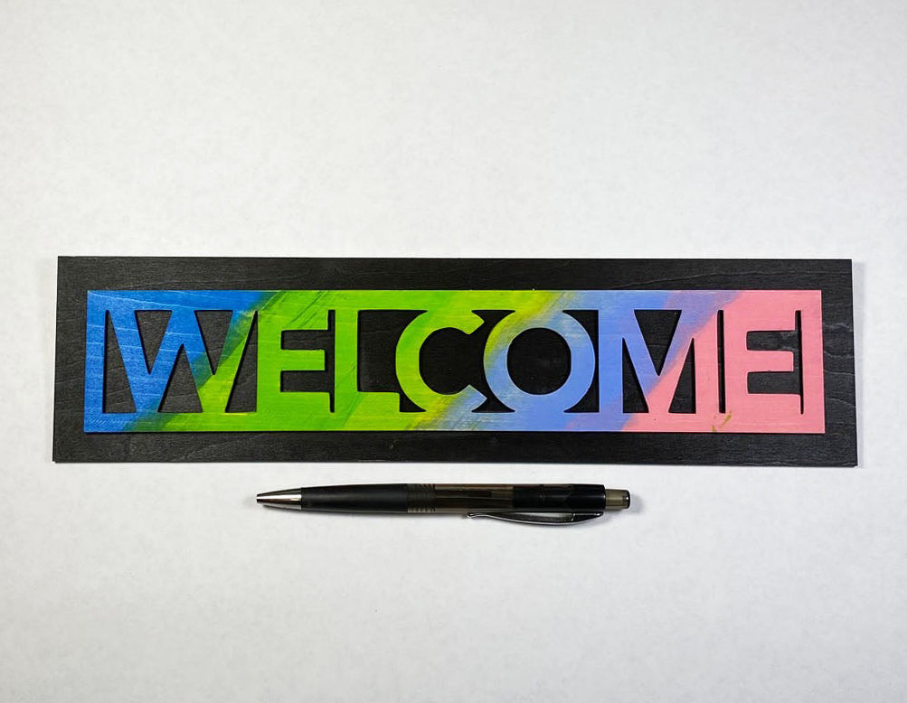 Welcome Sign | Handmade Laser Cut Hand Painted Wood Home Decor