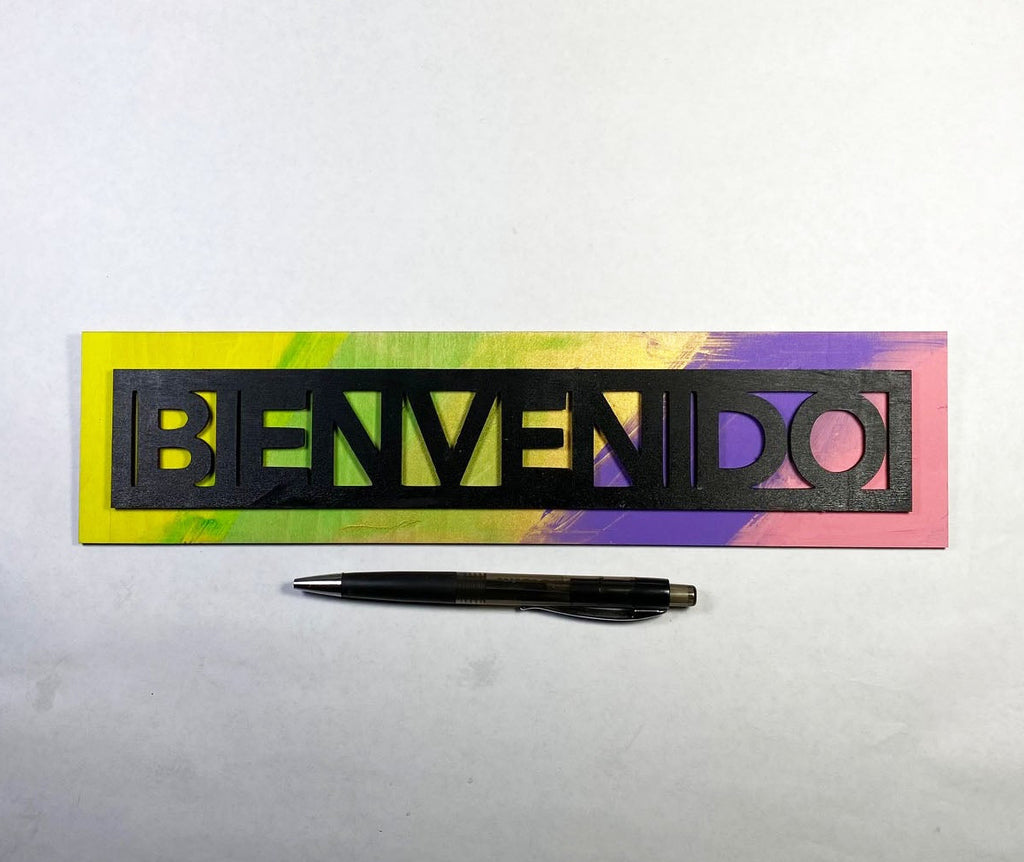Bienvenido Welcome Sign | Handmade Laser Cut Hand Painted Spanish Home Decor